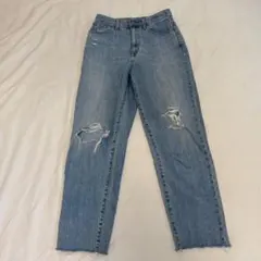 ユニクロ デニムパンツ ダメージ ペグトップハイライズジーンズ 完売品