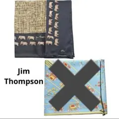 ジムトンプソン　シルク ハンカチ ブラック　象　スカーフ