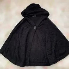 コムサイズム　レディース　ポンチョ　ブラック　フリーサイズ　防寒