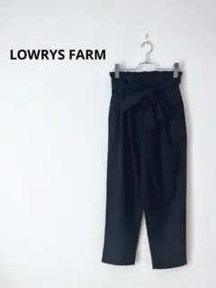 【美品】LOWRYS FARM 紐付きリボンカジュアルパンツ　ブラック