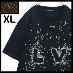 美品 ルイヴィトン Tシャツ LVロゴ ロゴパッチ ホワイト Sサイズ 