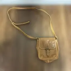 ベージュ レザー ショルダーバッグ