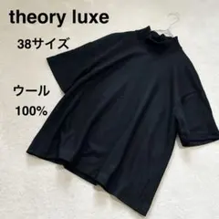 セオリーリュクス ウォッシャブル スキッパーカラー 半袖 ニット 黒 38