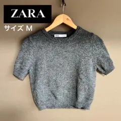 ZARA グレー 半袖ニット サイズM