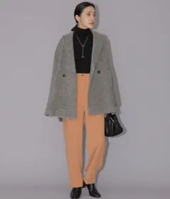 NATURAL BEAUTY BASIC タック入り 起毛 ロングパンツ