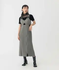 UNITED TOKYO オプティカルジップキャミワンピース