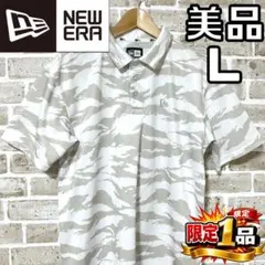 【早い者勝ち✨】ニューエラゴルフ メンズ 半袖ポロシャツ L 総柄 ホワイト系のサムネイル