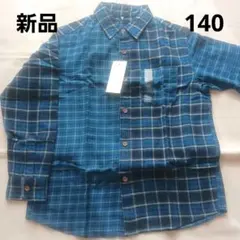 [新品]長袖シャツ フランネルチェックシャツ ユニクロ 140㎝ 綿100％