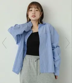 URBAN RESEARCH ストライプシャツ 長袖 ボクシーシャツ　Ｍ