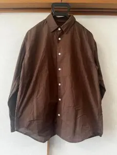 【ナノユニバース】メンズ　ブラウン コットン長袖シャツ S