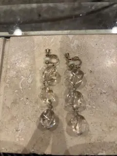 クリアプラスチック ロングドロップイヤリング