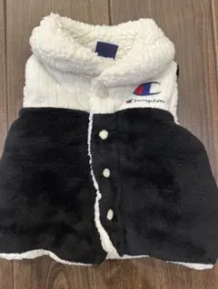 Champion チャンピオン ベビー キッズ ボアベスト黒白　80cmのサムネイル