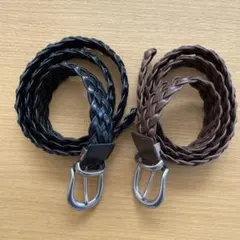 リーガル　編み込みレザーベルト二本セット