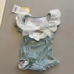 ⭐︎美品⭐︎女の子用水着 フリル付き 花柄 水色