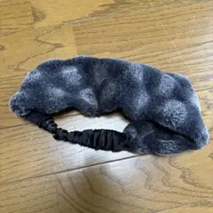 ファー ヘアバンド ダークグレー