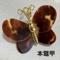 本鼈甲蝶々柄蒔絵付ペンダントブローチ 本鼈甲 蝶々 ブローチ ペンダントトップ - メルカリ