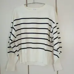GLOBAL WORK　ボーダーカットソー　ニット　M