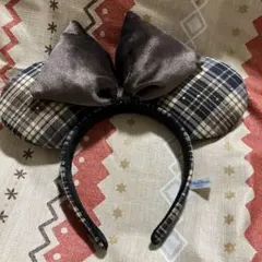 ディズニー　ミニー　カチューシャ チェック柄