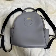 Ferragamo レザーリュック ブルーグレー