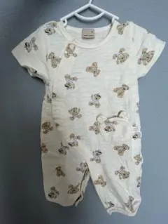 クマ柄 半袖ロンパース 50-70cm