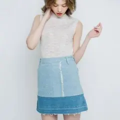 dazzlin パッチワークデニムミニスカート　S