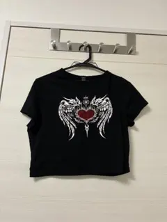 黒 クロップドTシャツ