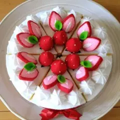 フェルトおままごと(いちごケーキ)