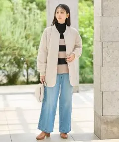 新品　ハニーズ　キルティングブルゾン　コート　アイボリー　Ｍサイズ