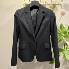 【美品】グリーンレーベル　ジャケット　ネイビー　ストライプ