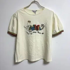 ✨新品✨ ホコモモラ【40】Tシャツ 半袖 丸首 カメレオン 綿100％ 白のサムネイル