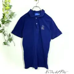 東京ディズニーリゾート ミッキー刺繍 半袖 ポロシャツ S ブルー