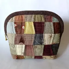 パッチワークキルト　ポーチ
