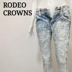 ロデオクラウンズ ダメージデニム ケミカルウォッシュ クラッシュジーンズ