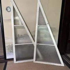 アンティーク なみなみガラス レトロ 古道具 建具 扉 インテリア