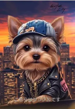 パネル生地 犬 ヨーキー ヨークシャテリア