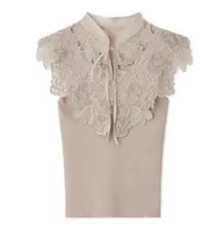 snidel スナイデル レースカラーノースリニット