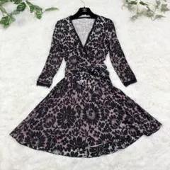 美品　ダイアンフォンファステンバーグ　シルク　カシュクールワンピース　0