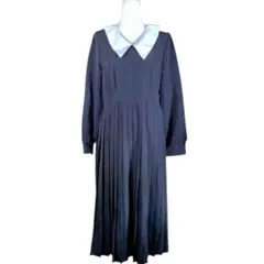 Dazy デイジー　ロングワンピース　プリーツ　襟付き　長袖　ブラック　L