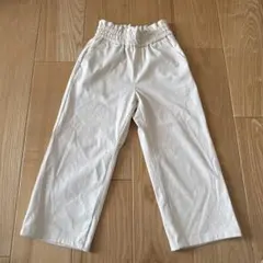 GU クリーム色 ウエストゴム ロングパンツ　120㎝