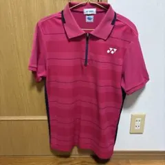 YONEX ピンク ストライプ ポロシャツ