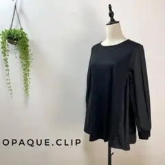 B79 OPAQUE.CLIP トップス 黒 無地 切替 ナイロン 38