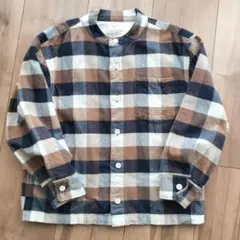 無印良品 チェック柄 コットン長袖シャツ 120