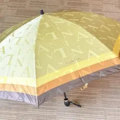 LANVIN ランバン　文字ロゴ総柄　ゴールド晴雨兼用折りたたみ傘のサムネイル