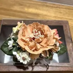 オレンジ色 造花 コサージュ