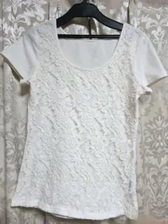 CECI レース装飾 ホワイト Tシャツ M