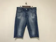 本物カルバンクラインジーンズコットンデニムハーフショートパンツ青M