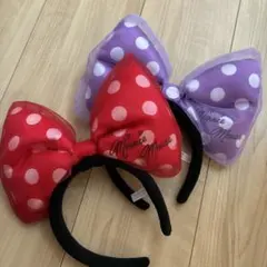 美品　ミニー　ビッグリボン　カチューシャ　２セット　ディズニー