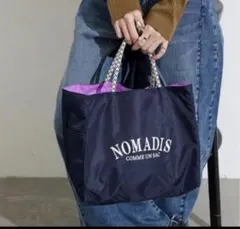 ＜NOMADIS＞SAC2 WIDE N147トートバッグ　ネイビー