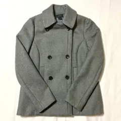 【theory】セオリー　ウール・カシミヤ　ダブル　ピーコート　無地　グレー　S