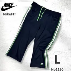 NIKE ナイキ NikeFIT サイドライン ハーフパンツ L ネイビー 緑